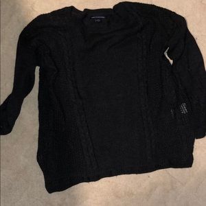 black cable knit sweater